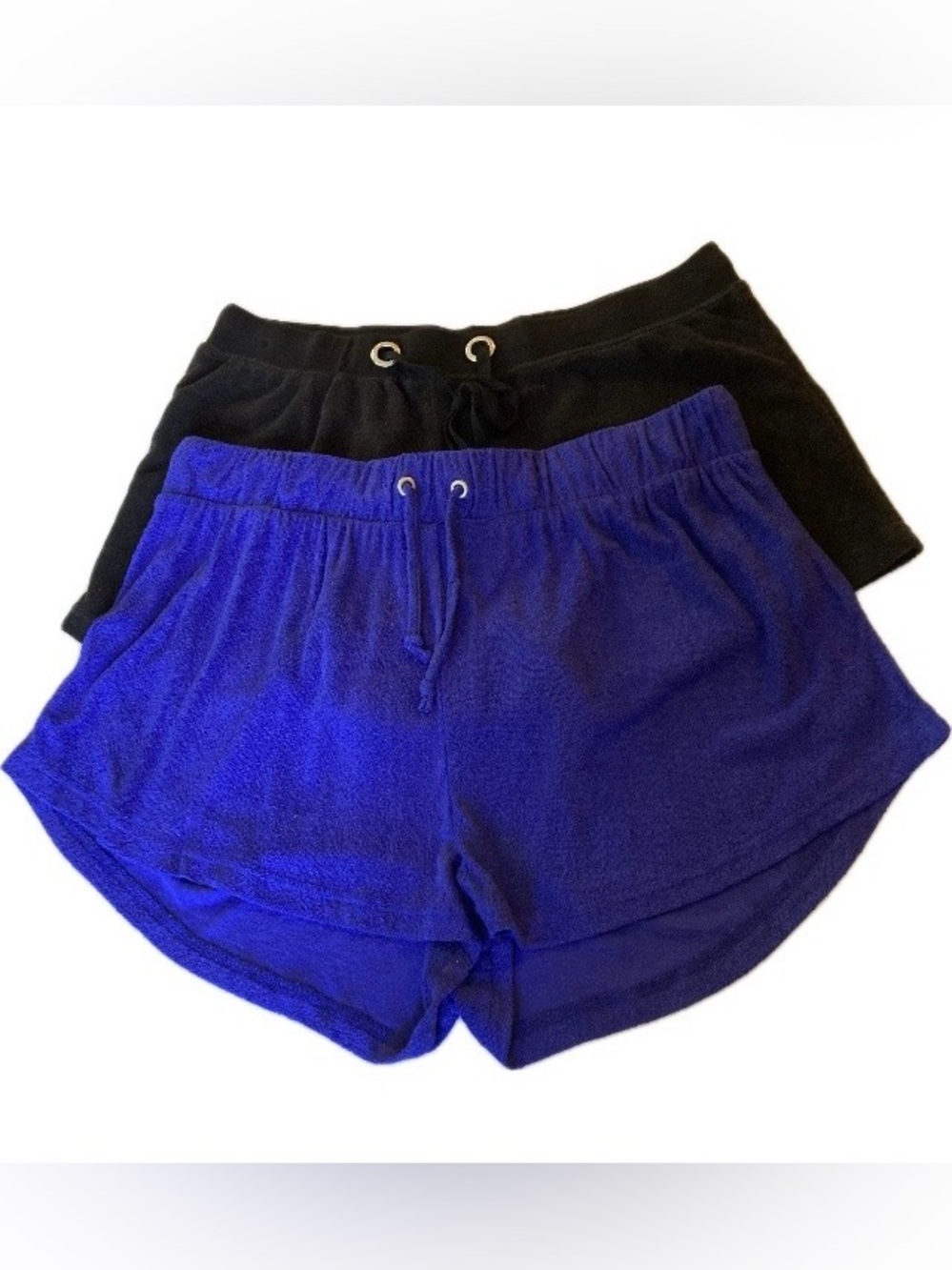 VENUS Black & Purple Terry Athletic Lounge Shorts Duo Bundle Size Medium